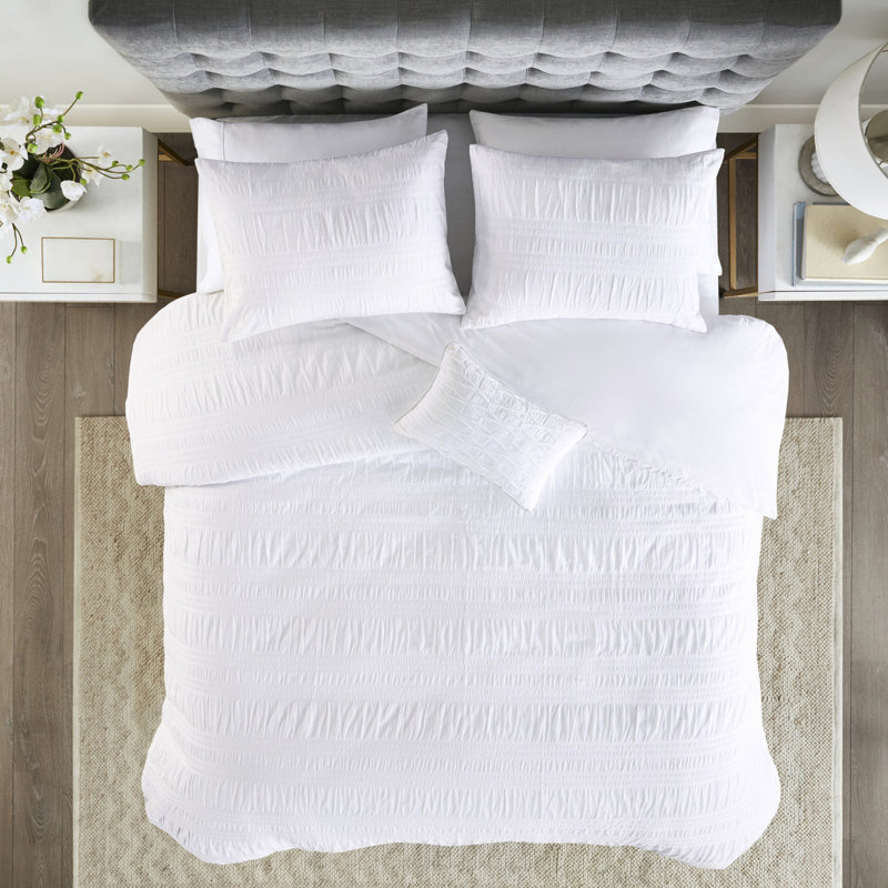 Housse de couette 4 pièces 100% coton, King Duvet Cover + 3 Additional Pieces