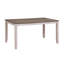 Table de salle à manger transitionnelle en placage - Gris blanc/brun bicolore, 6, 91 x 152 cm, hauteur 76 cm, piètement rectangulaire en bois d'ingénierie, finition blanche et brune, 6, en bois d'ingénierie, hauteur