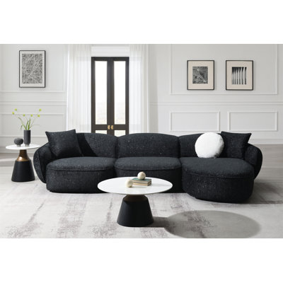 Canapé modulaire en tissu noir et blanc avec 3 coussins Lucifer
