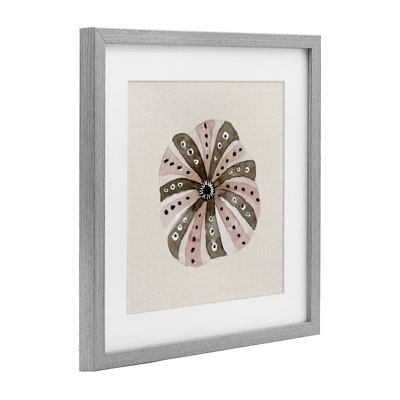 Oursin rayé taupe, reproduction encadrée sous verre, design par Lanie Loreth