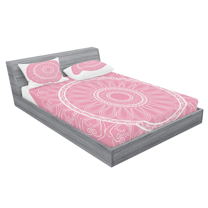 Mandala Microfiber Patterned Sheet Set, Queen Sheet Set with Fitted Sheet