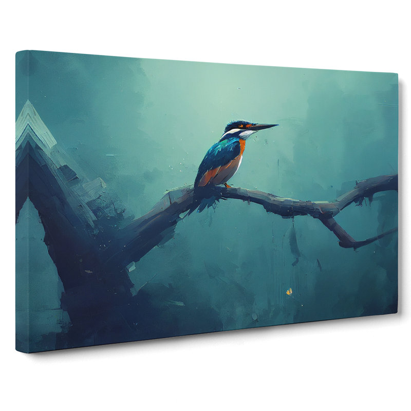 Kingfisher Bird Vol.1 - Wrapped Canvas Painting, 35cm H x 50cm W x 3cm D