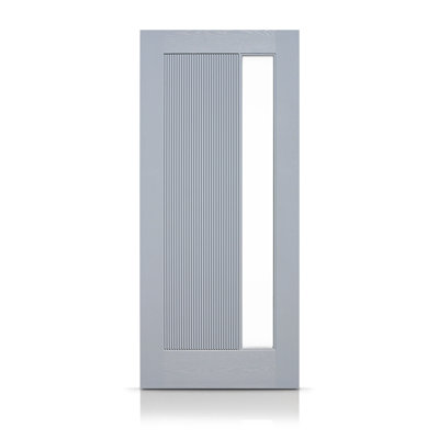 Porte d'entrée avant moderne en fibre de verre avec dalle de porte décorative en verre Designer