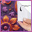 Rideaux de douche mauve à motif floral et motif cachemire très long-256844868