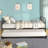 Metal Daybed Platform Bed Frame with Trundle Built-in Casters