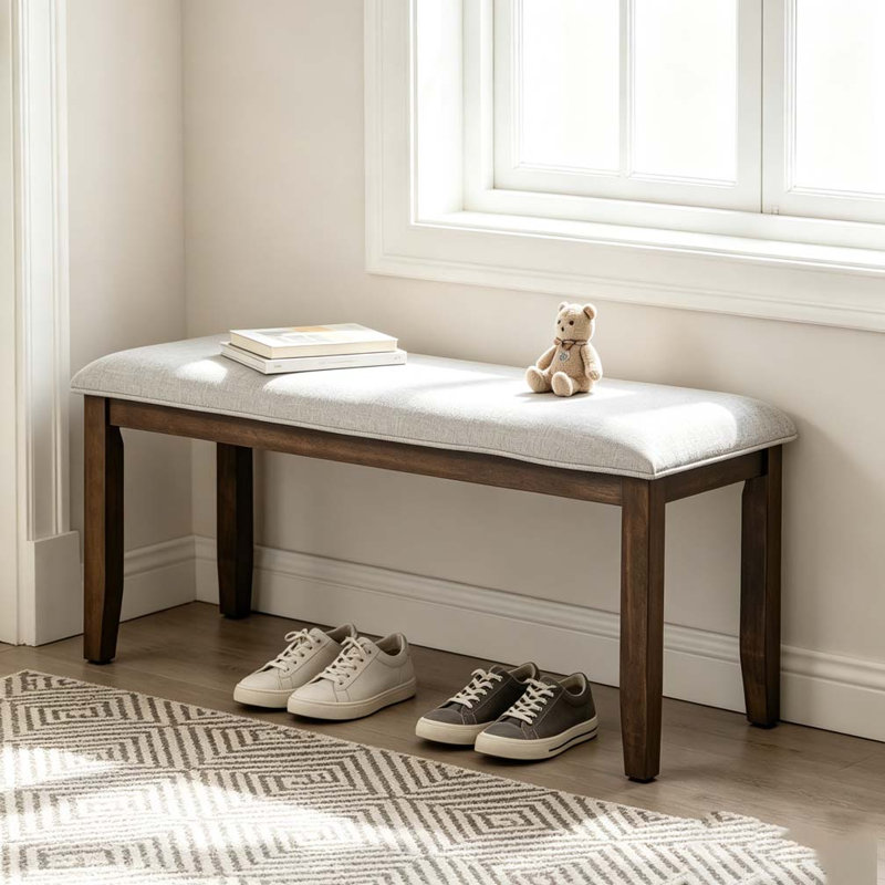 Banc rembourré pour chambre à coucher, Cerisier