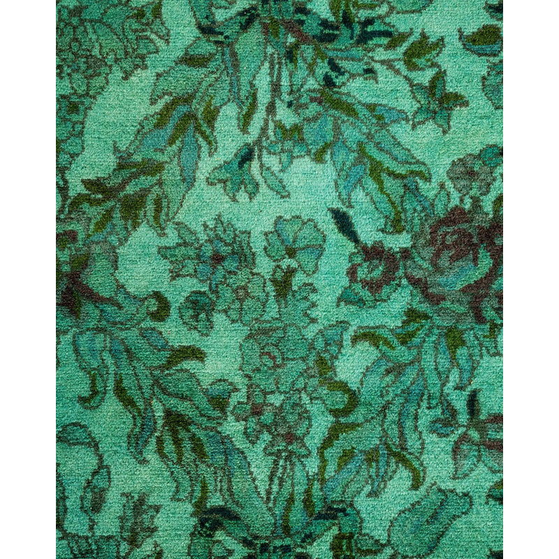 Tapis bleu noué à la main Mazarine, unique en son genre - bleu