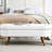 Fabric In White Linen With Heavy-Duty Rubber Wood Support Decorative Robust Legs-1239757844