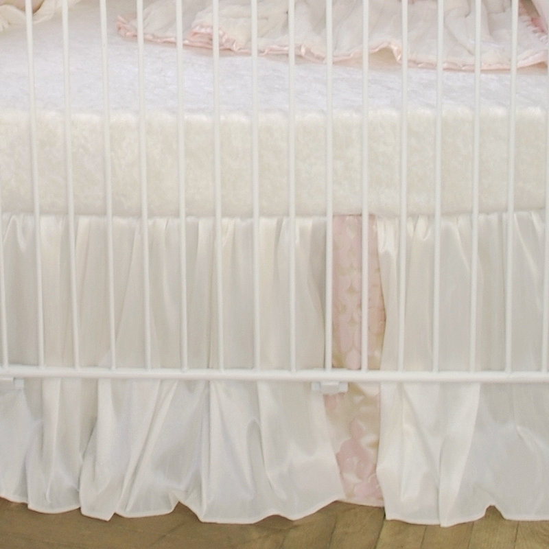 Volant de lit de bébé Blask Petal Damask, H 19 po x l 30 po x L 50 po