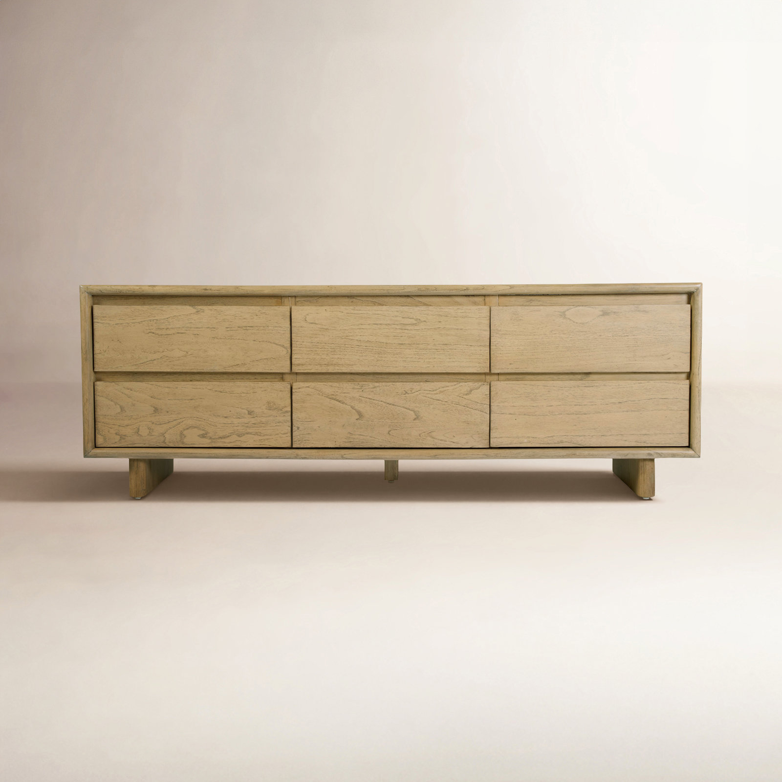 Soleil 60" Wood TV Stand, Blonde Oak