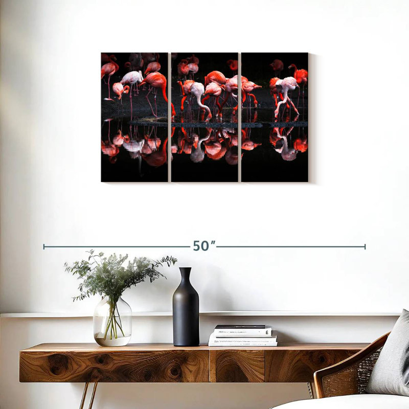 Flamingo Reflections, 20" H x 33" W