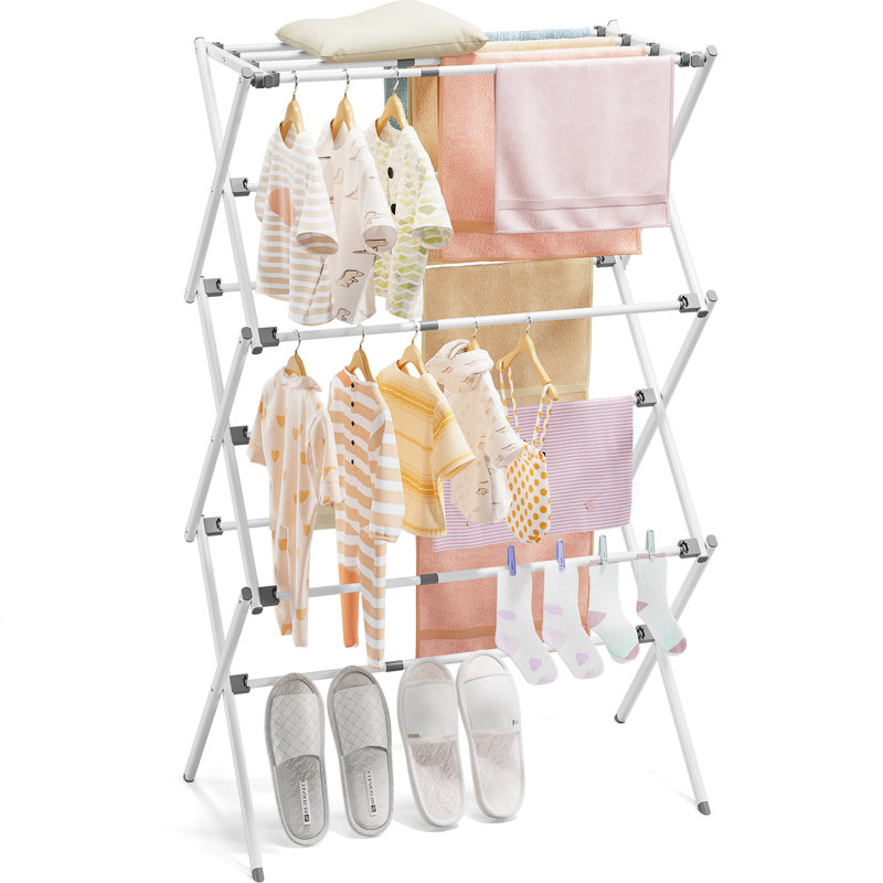 Séchoir à linge pliant en métal, support à linge extensible avec taille réglable, support à linge de grande capacité, support de séchage, support à linge