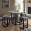 Tabouret de comptoir patiné espresso et gris