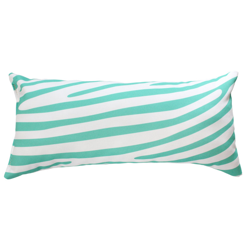 Animal Print Reversible Throw Pillow, Teal/White