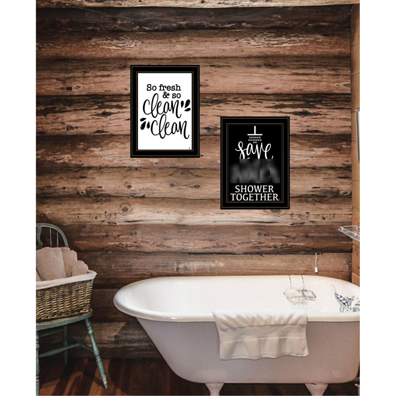 «Ready To Hang 'Clean / Shower Together» 2, impression sur papier multicolore, cadre noir par Fearful Made Creations