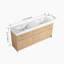 Meuble-lavabo autoportant de 72 po avec double lavabo en résine, 4 portes à fermeture douce et 6 tiroirs à fermeture douce, chêne original, contreplaqué (KD-PACKING)