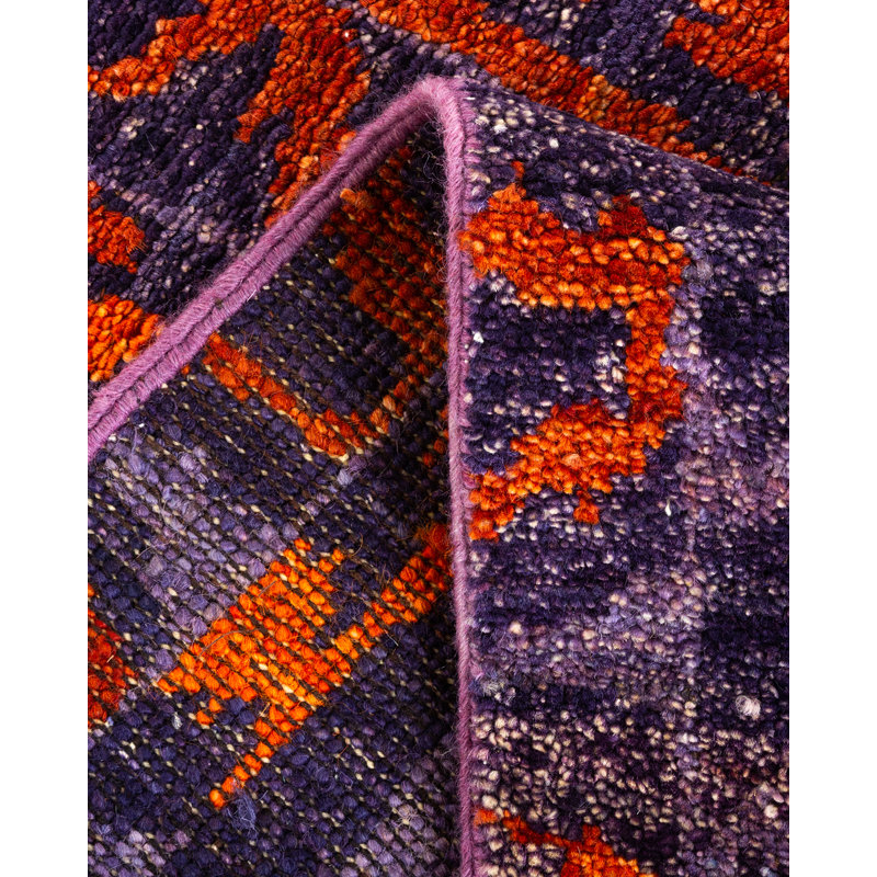 Garbert One-of-a-Kind 2'7" X 8'3" 2010s Runner Wool Area Rug Purple