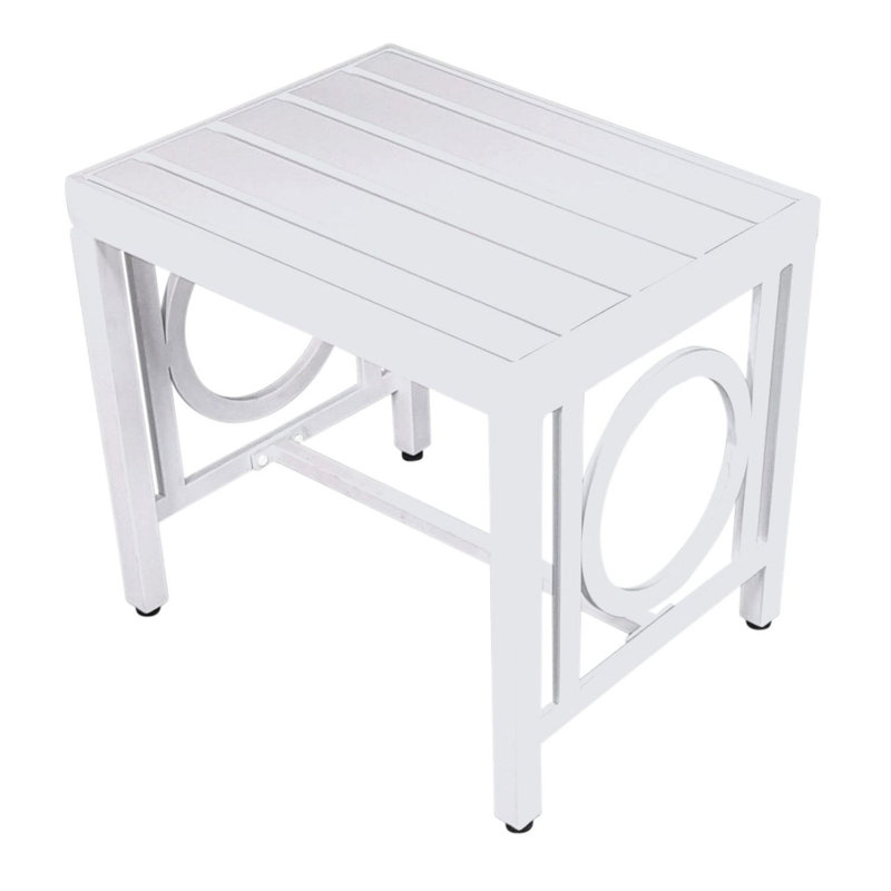 16" White Aluminum Outdoor Side Table