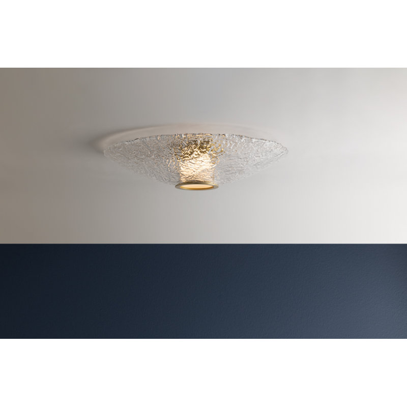 New Haven Flush Mount in Aged Brass