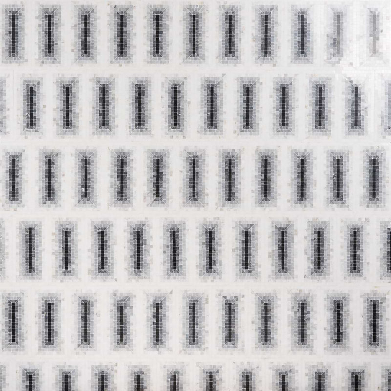 Ako 4x9 Rectangle Marble Micro Mosaic Tile, Grigio Gray