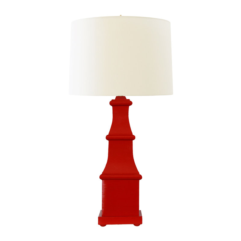 Lampe de table en métal, Rouge