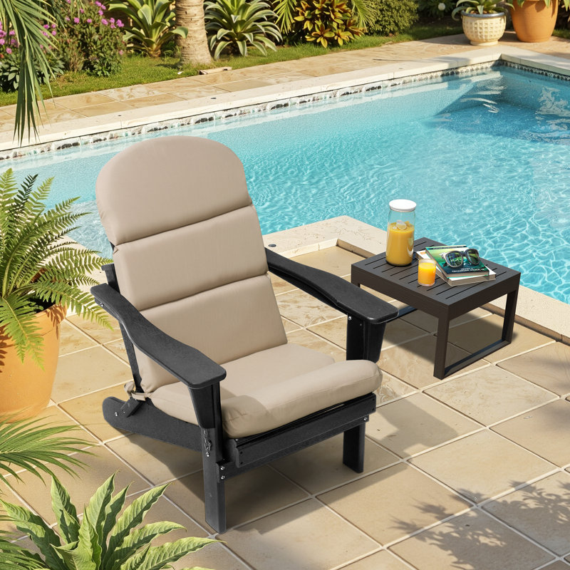 Ebern Designs 2.36''  Adirondack Chair  Outdoor Seat / Back Cushion, Beige, 1, Polyester