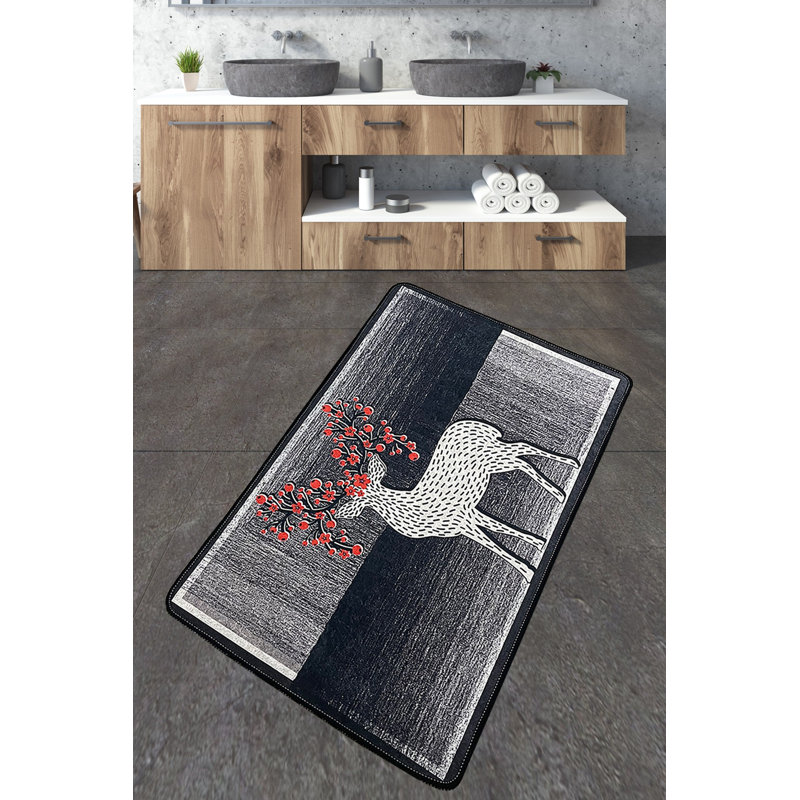 Tapis de bain antibactérien, antidérapant, 2,3 x 4,0 pieds | 100% polyester, hauteur des poils: 0,4 pouce, 20,5 oz / pied carré | Lavable à la machine, facile d'entretien, parfait pour la sécurité et le confort de la salle de bain | Durable et élégant pour la maison