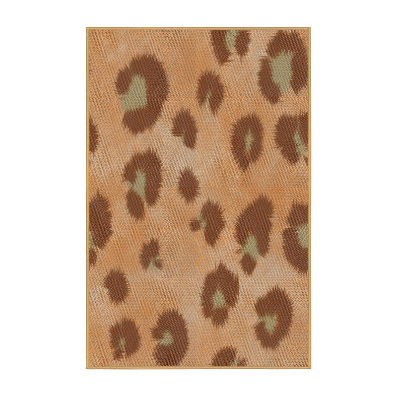 Tapis orange/brun à motif, Rectangle 8 pi x 10 pi
