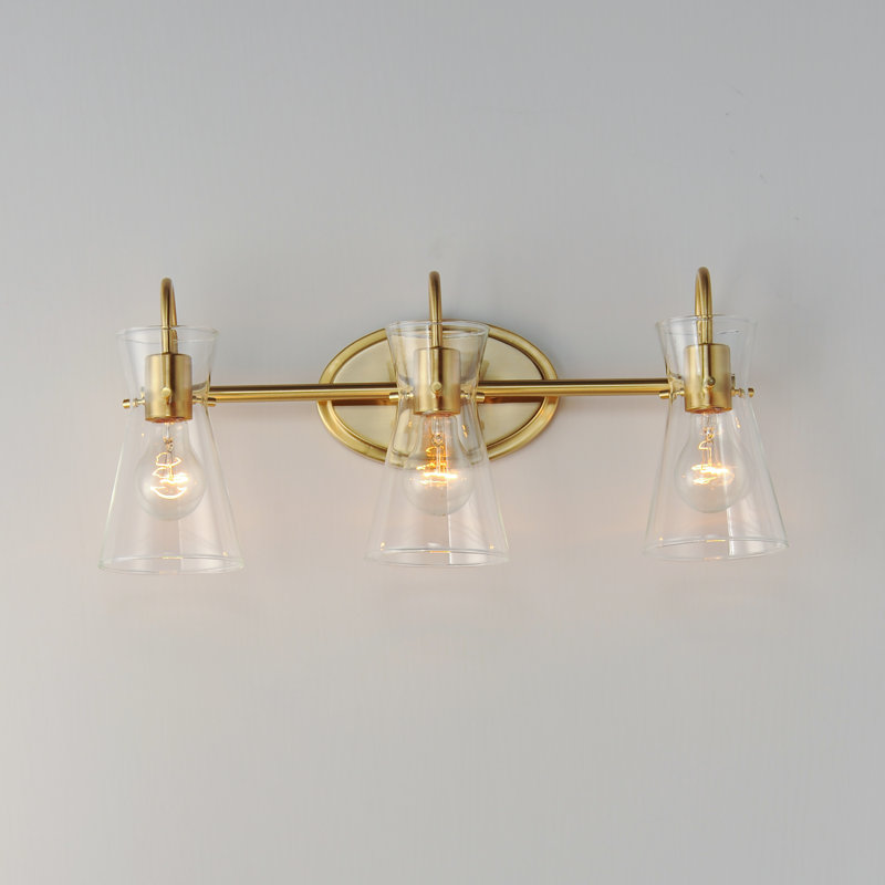 Lundeen 3 - Light Dimmable Vanity Light, Natural Aged Brass