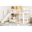 Lit simple au-dessus d'un lit superposé avec glissade délicieuse - blanc pour le charme de la chambre à coucher