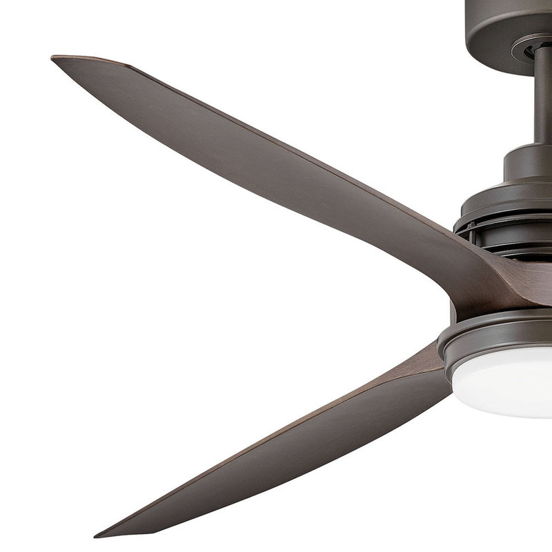 Artiste 60"  3 - Blade Outdoor LED Propeller Ceiling Fan with Wall Control and Light Kit Included, Metallic Matte Bronze