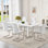 Ensemble de table de salle à manger blanc pour 6 personnes, ensemble de table de salle à manger de 63 po avec pieds chromés, ensemble de 6 tables de cuisine modernes et chaises pour la salle à manger, structure très brillante et robuste
