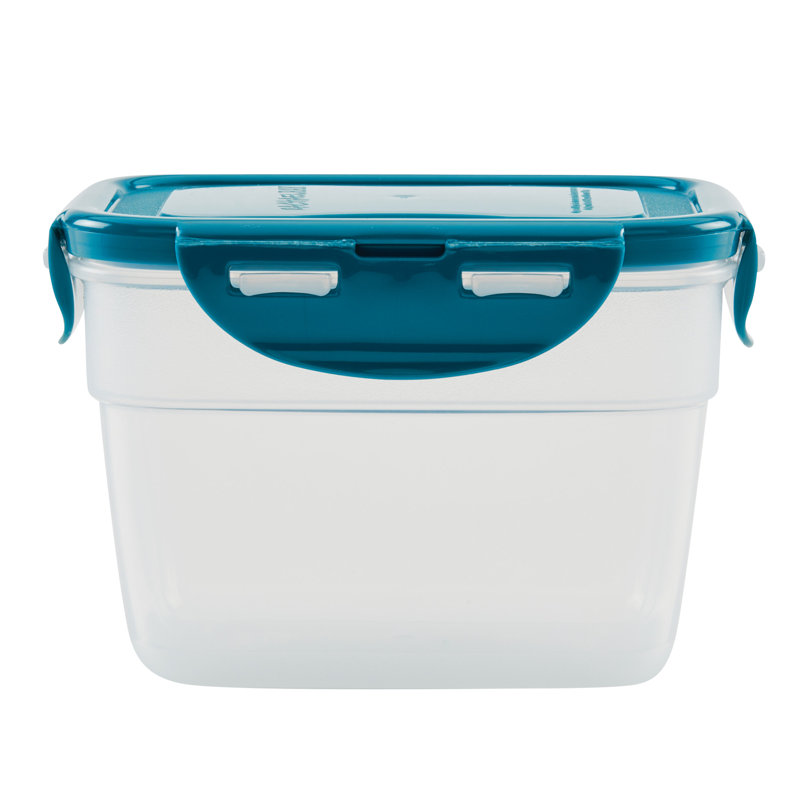 Clear Plastic 20-Piece Food Storage Container Set with Teal Lids