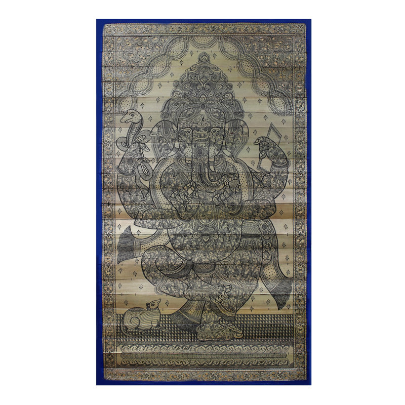 «Lord Ganesha In Blessing Mudra» | Paata, peinture de l'Orissa