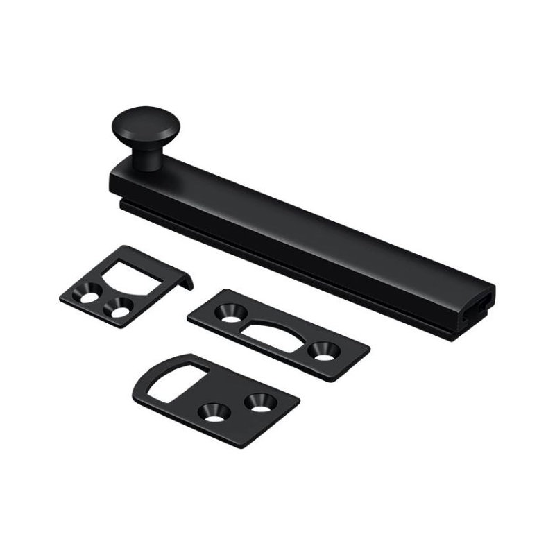 Brass Latch/Catch/Bolt, Painted Black, 1.9375" H x 4" W x 1.5625" D