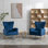 Fauteuil en velours à pieds en métal