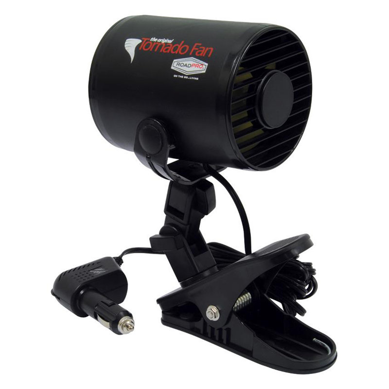 RoadPro 12 Volt Plug In Car Vehicle Variable Speed Tornado Fan w/ Mounting Clip
