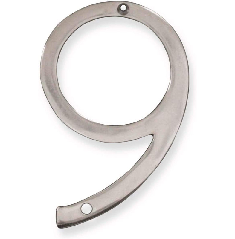 Numéro de maison en métal flottant, 6", Aluminum, 9