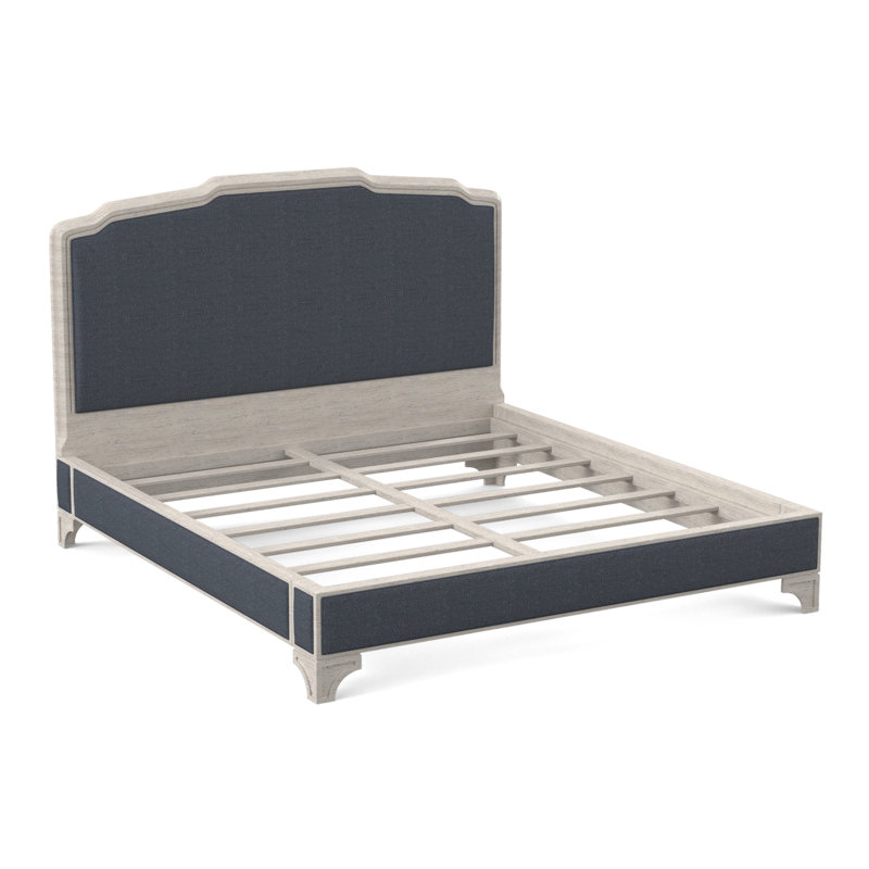 Nova Upholstered Bed, Bisque, Filigree Ivory 100% Polyester