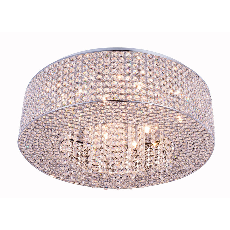 Lasater Chandelier Style Drum Flush Mount, 6.5" H x 24" W x 24" D, G9/Bi-pin, 10 Lights