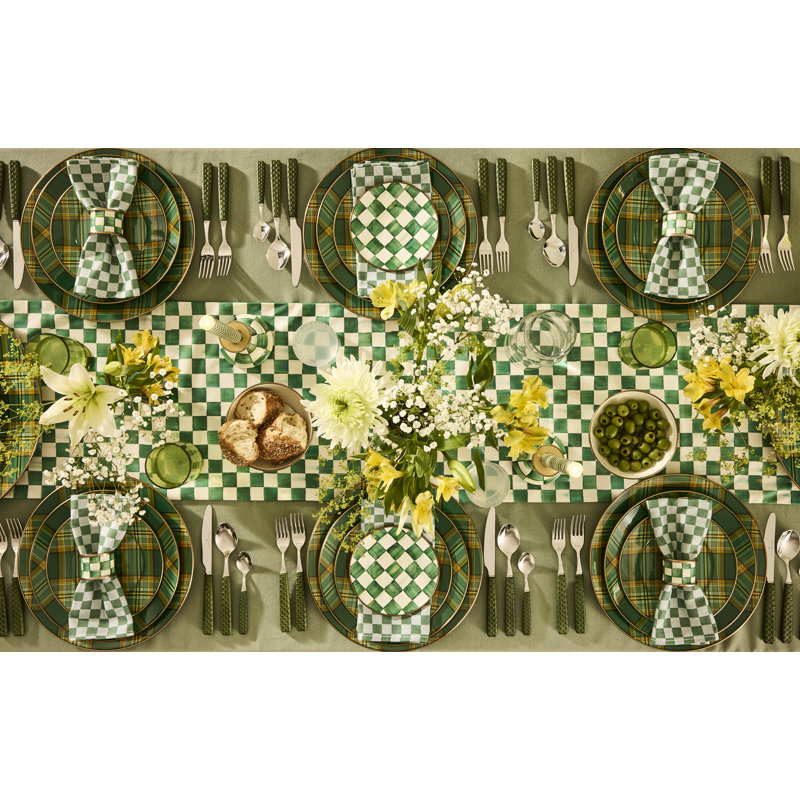 Emerald Check Appetizer Plates