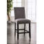 Chaise de salle à manger et dossier rembourrés en tissu à hauteur de comptoir de style rustique gris 2 pièces-1605478209