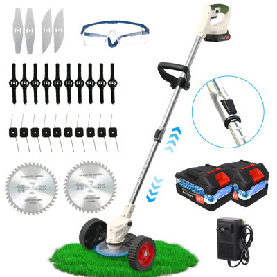 Tondeuse à gazon électrique sans fil 21V 3 en 1, coupe-bordure et débroussailleuse pour jardin
