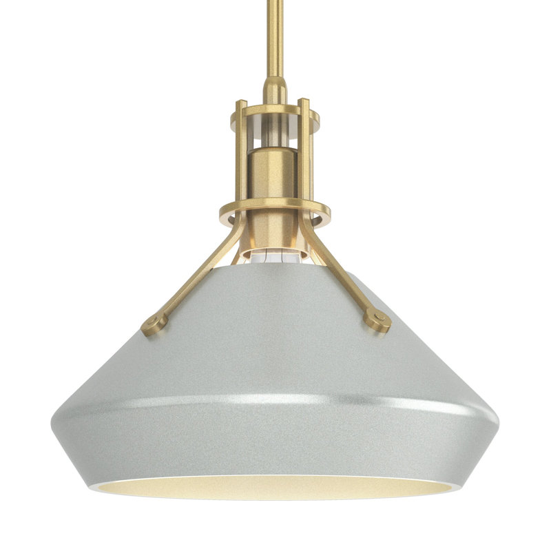 Henry with Chamfer Pendant, Vintage Platinum, Modern Brass