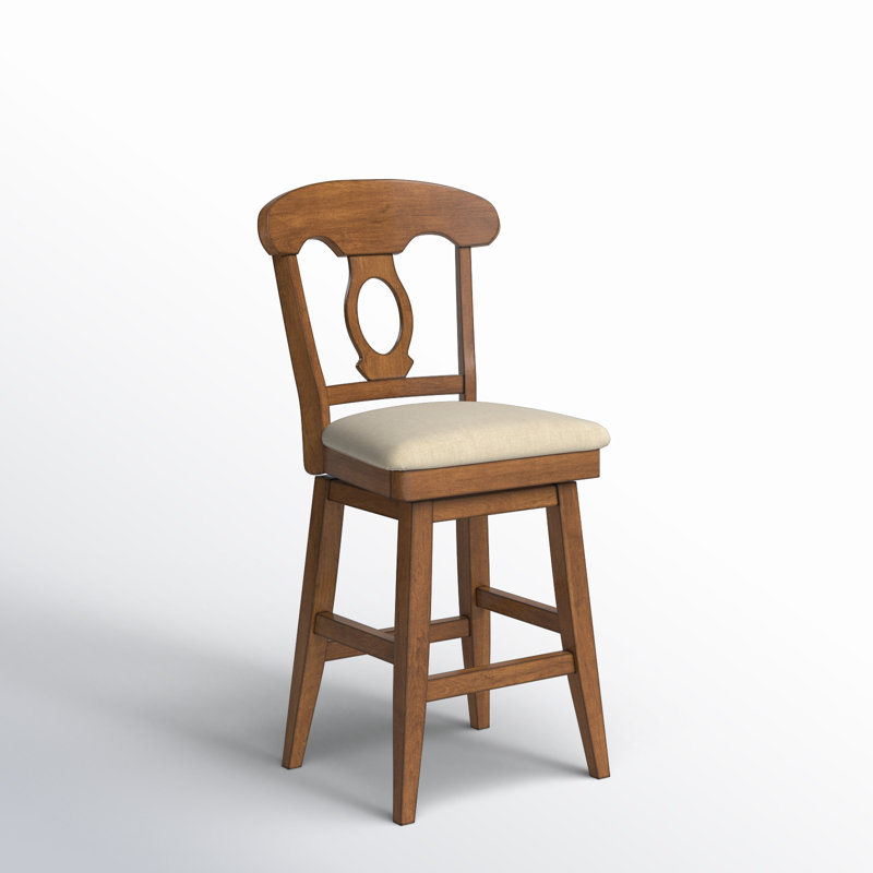 Sloan Swivel Upholstered Counter Stool, Oak, Counter Stool (25.8" Seat Height)