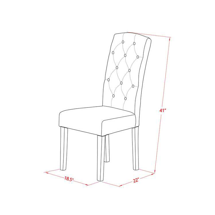 Ensemble de salle à manger 5 pièces comprenant une table de salle à manger rectangulaire et 4 chaises rembourrées en tissu bleu lin, blanc lin