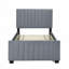 Lit plateforme tapissier en velours avec lit gigogne simple-691956388-691956387