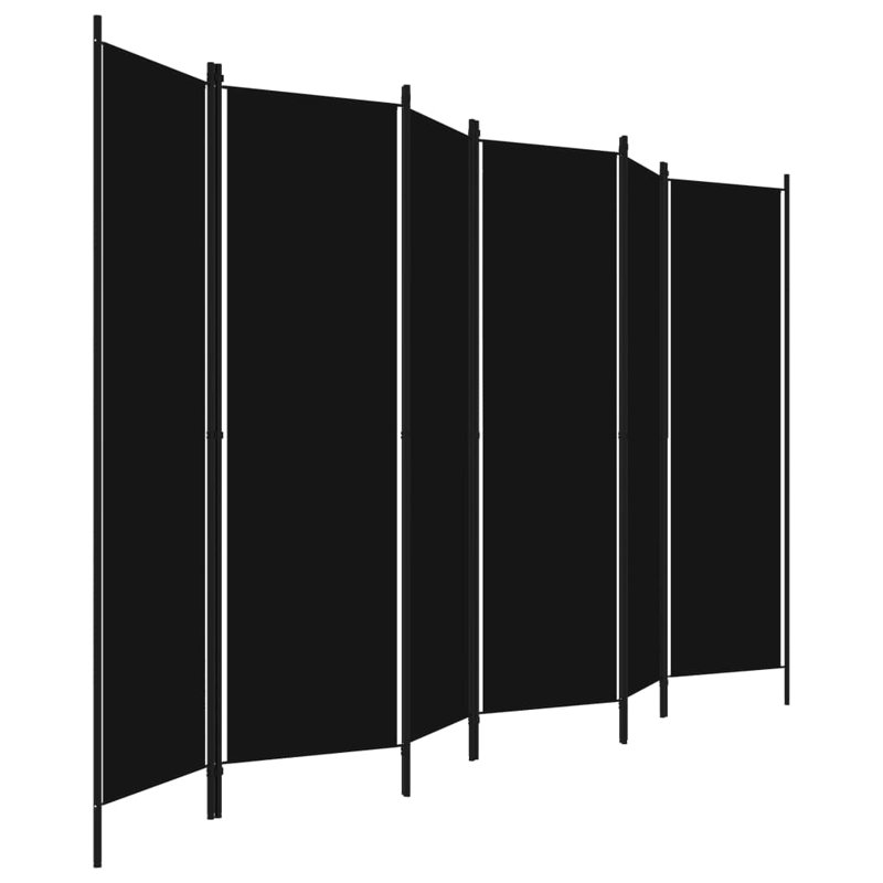 Cloison 6 panneaux vidaXL - noir 118,1 po x 70,9 po, Noir, noir, noir, noir, 6, H 70,87 po x l 118,11 po x P 1,6 po