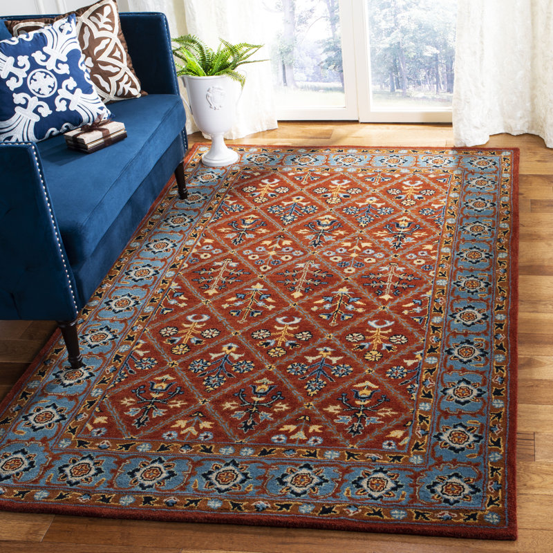 Tapis oriental en laine touffeté à la main Wahcheechee, Rectangle 8 pi x 10 pi