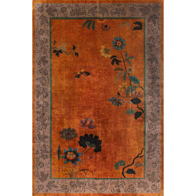 Tapis noué à la main antique chinois Art Deco